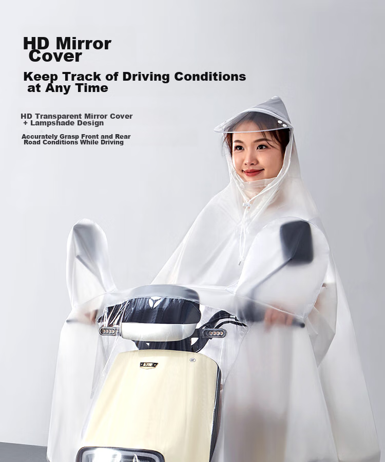 JD Original Electric Motorcycle Raincoat, Single-Person Battery Car Raincoat, Long Full-Body Storm Protection, Specially Designed for Delivery Riders 12
