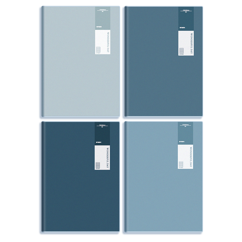 M&G Stationery A5/64 Sheets Glue-Bound Notebook, High-Quality Journal for Notes And Error Correction, Student Homework Book, Indigo Dye 4-Pack APYSD59Q Exam Essential
