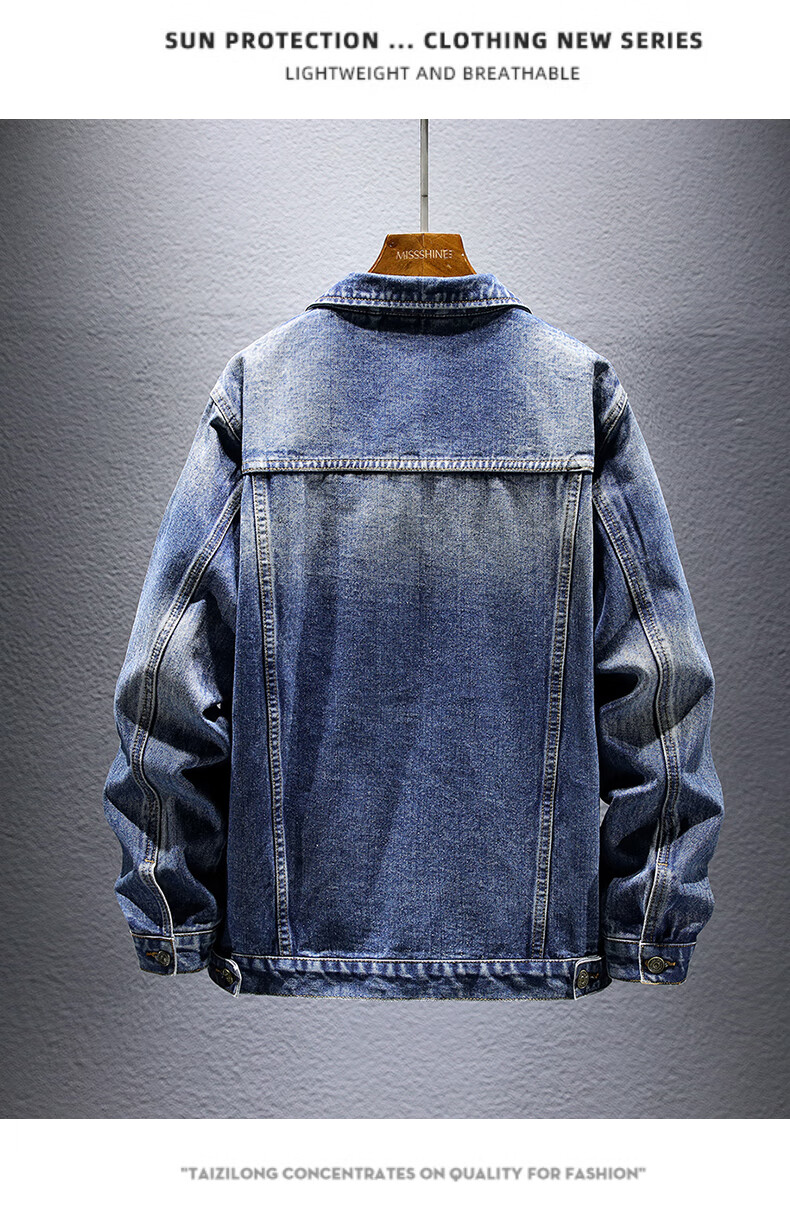 Jeanswest Men's Denim Vest 2026 Spring Summer Loose Simple Fashion Jacket Smoke Gray XL 9