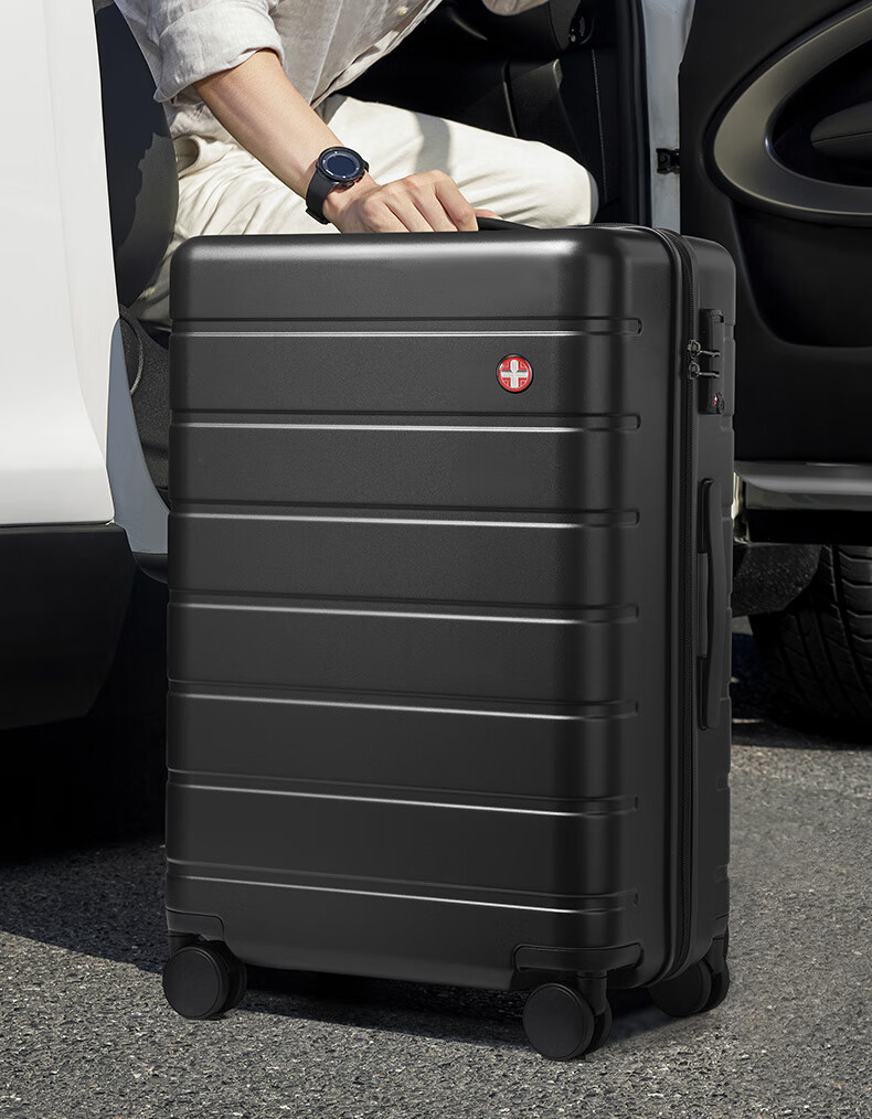 CROSSGEAR Swiss Luggage 28-Inch Carry-On Suitcase Large Capacity Travel Case for Men And Women with Seat, Password Lock And Wheels 5