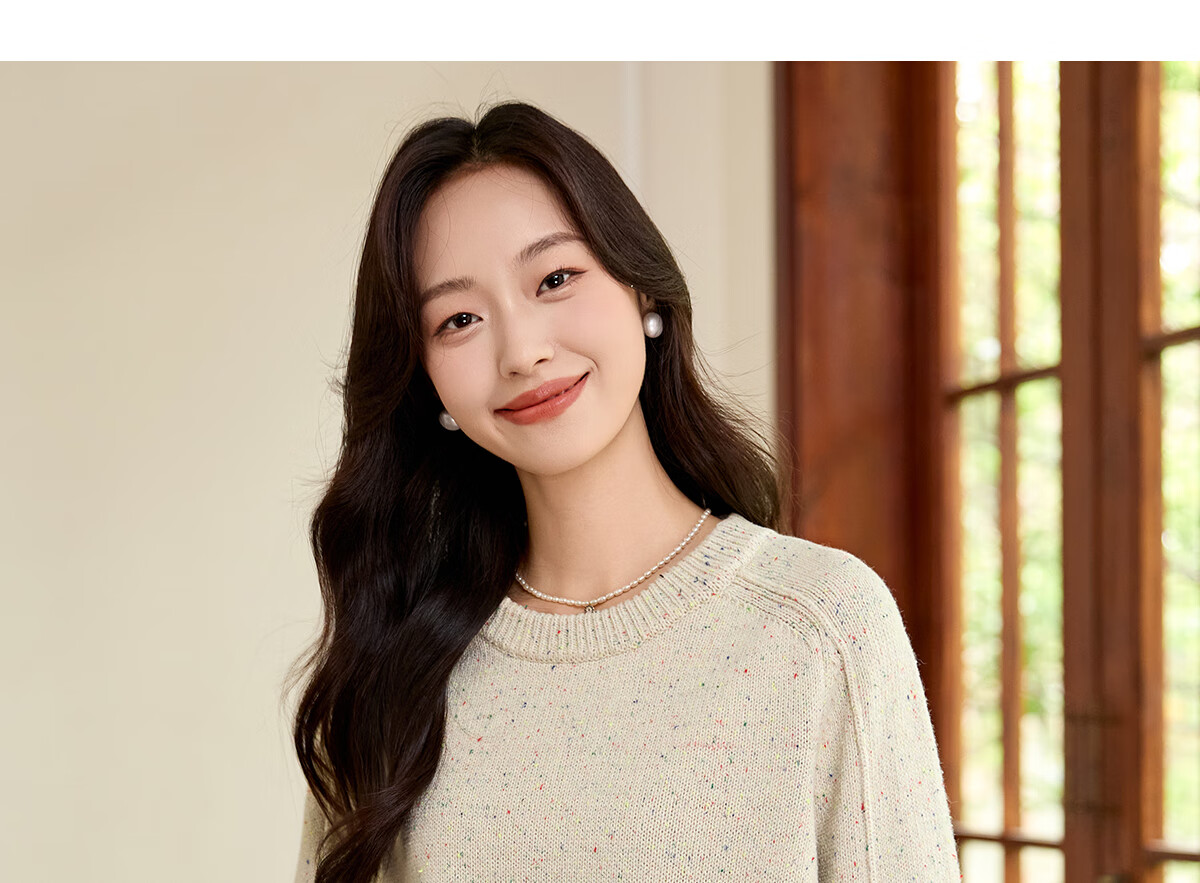 PinCai Women's Knitted Sweater Spring Autumn High-Quality Speckled Pullover Knitwear Base Layer P144Z9029 22