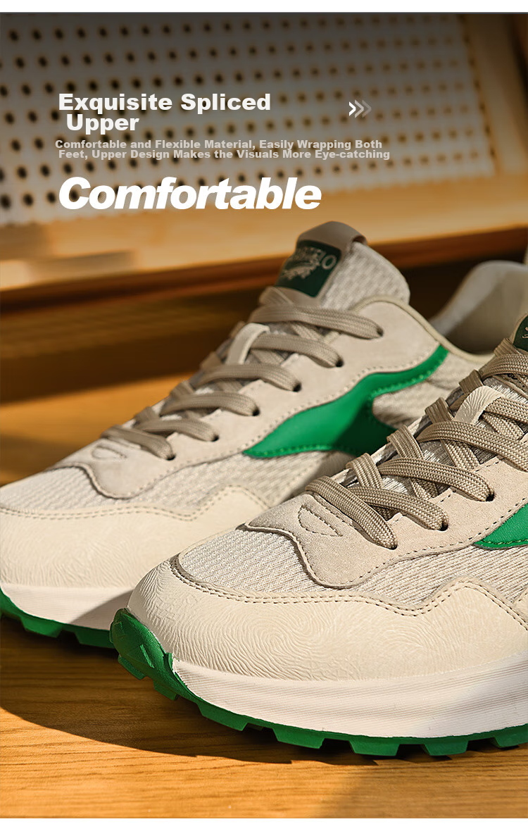 CARTELO Men's Shoes, Spring And Summer Casual Sports Running Hiking Dad Shoes, Travel Sneakers, QH8306, Sand Green, Size 39 9