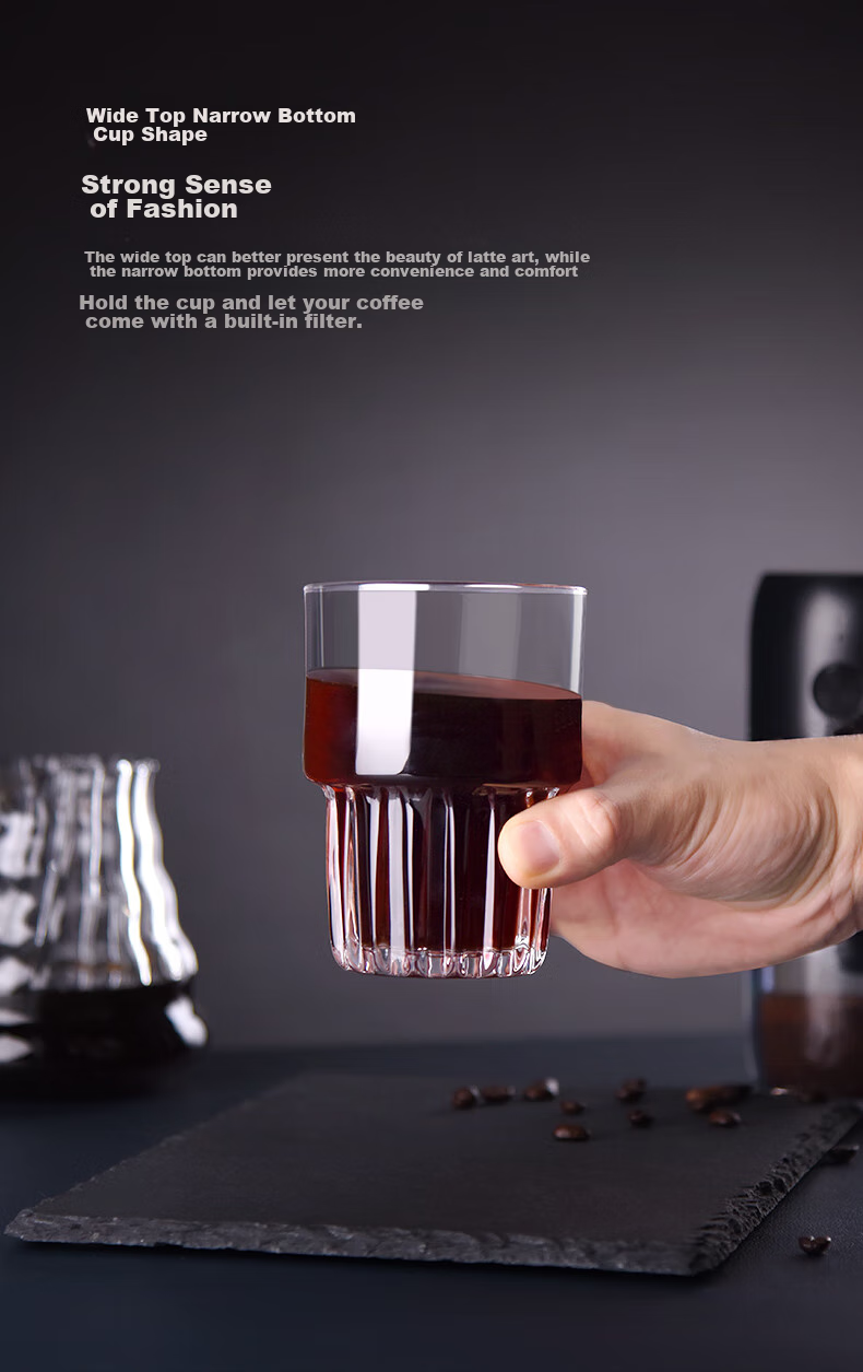 CLITON Glass Coffee Cups, Iced Americano Cups, Latte Cups, Italian Espresso Cups, Finnish Coffee Cups, Set of 2, 200ml Each 6