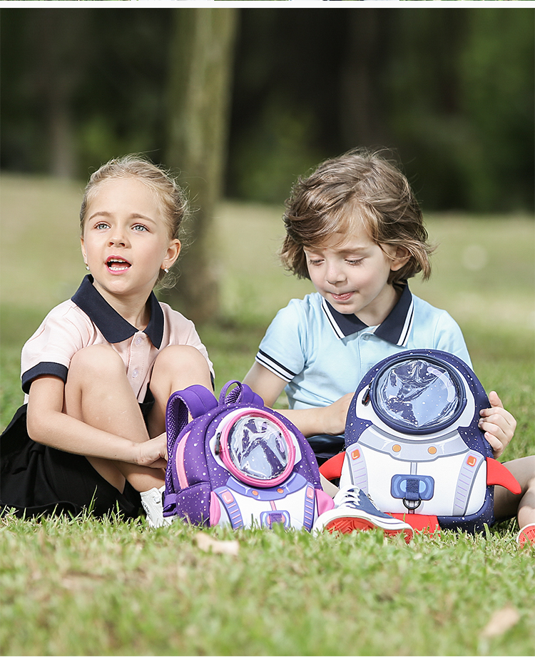 UEK Anti-Lost Backpack for Boys And Girls Aged 1-3 Kindergarten Anti-Lost Rocket Large Blue Children's Small Schoolbag 16