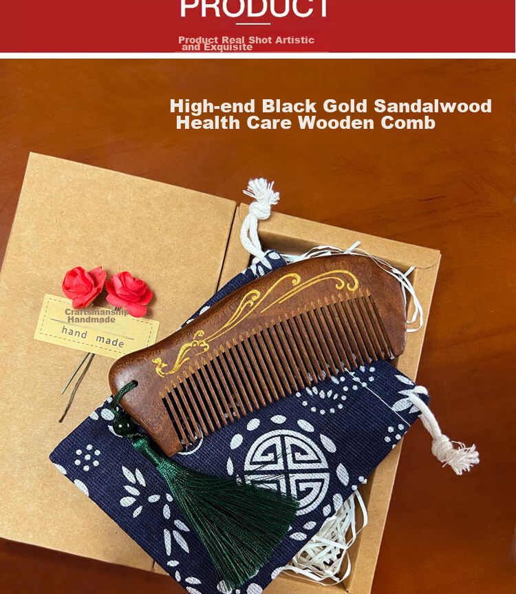 Abaoli Wooden Comb, Teacher's Day Gift, Practical Present for Teachers, Mothers, Wives, Girlfriends, Birthday Gift Box, Chinese Style 7