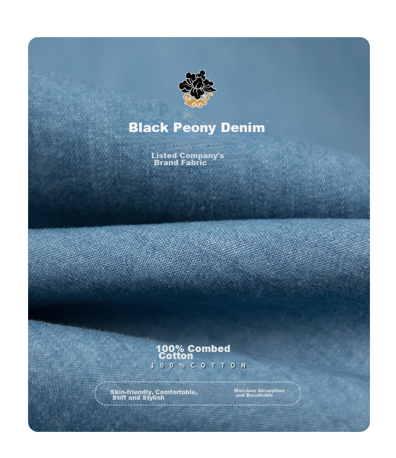 BLACKMONDAY Pure Cotton Vintage Washed Denim Shirt, Men's Business Formal Wear, Single Pocket Casual Long-Sleeve Shirt Jacket 2