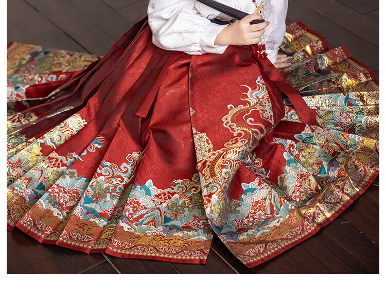 Qibo Girls' Autumn And Winter 2025 New Style Children's New Chinese-Style Hanfu, Jacquard Shirt Thickened Version, Size 110 18