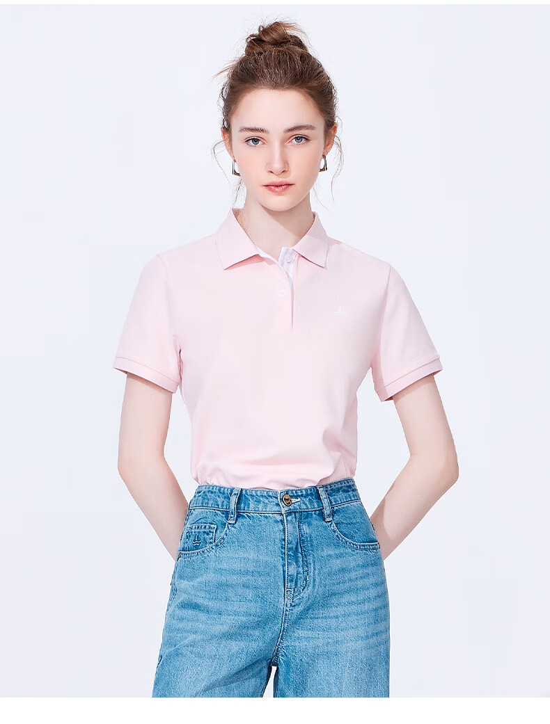 Navigare Women's Casual Commuter Polo Collar Short-Sleeve T-Shirt 2325524509 7