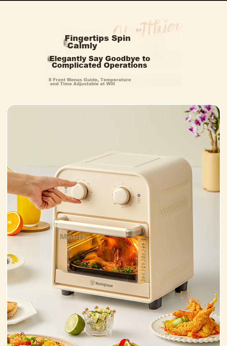 Westinghouse Air Fryer Oven Combo, No Flipping Required, Visual Air Fryer, Multifunctional Home Use, 12L Large Capacity Air Fryer, WKX12A21 11