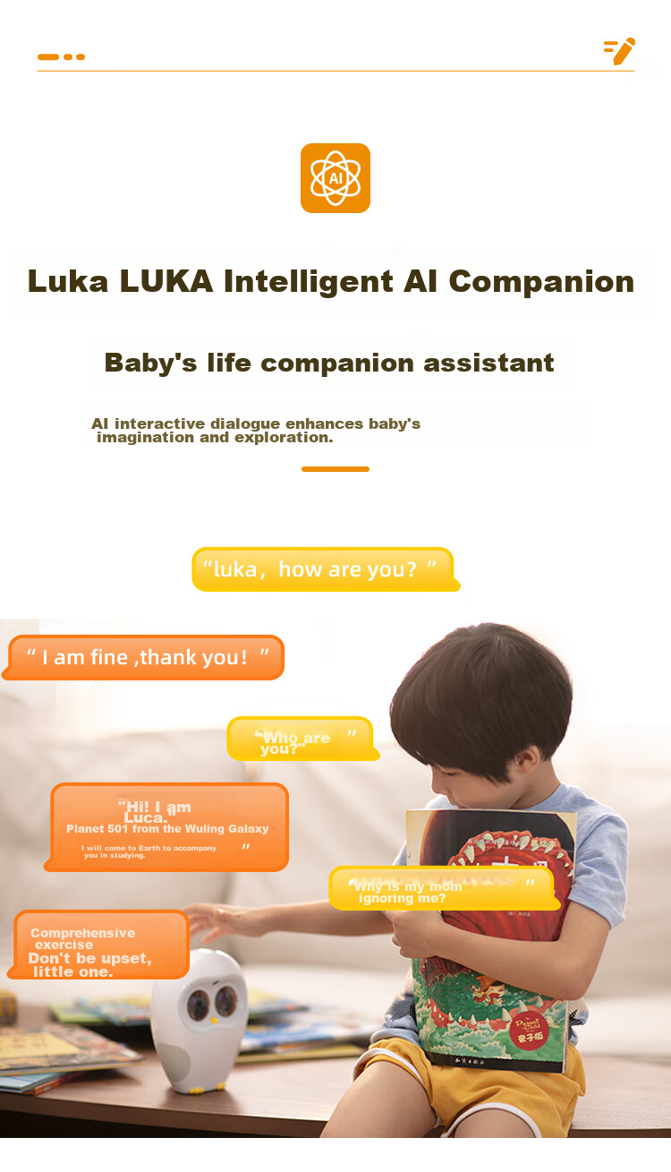 Ling Luka Hero Picture Book Reading Robot, JINGDONG JoyInside Companion Robot, Children's English Bilingual Chinese And English for Ages 3-6 Gift Box Set 12