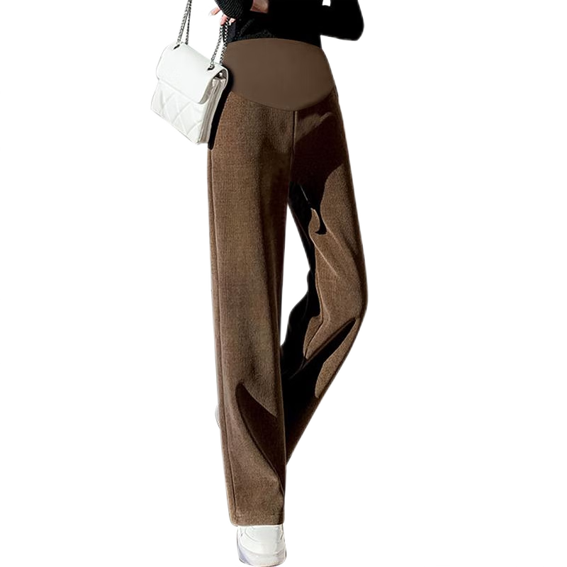 JOYNCLEON Maternity Pants, Spring And Summer, Petite Casual Wide-Leg Trousers, Base Layer Or Outer Wear Pants, Beige, Size L, Jyk86701