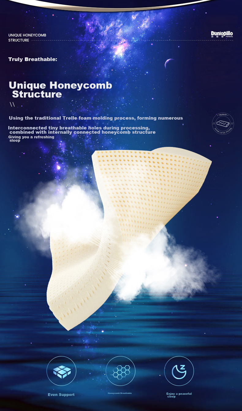 Dunlopillo Women's Wave Pillow, Imported from The Netherlands, Talalay Natural Latex Pillow, Physical Foam Craftsmanship 10