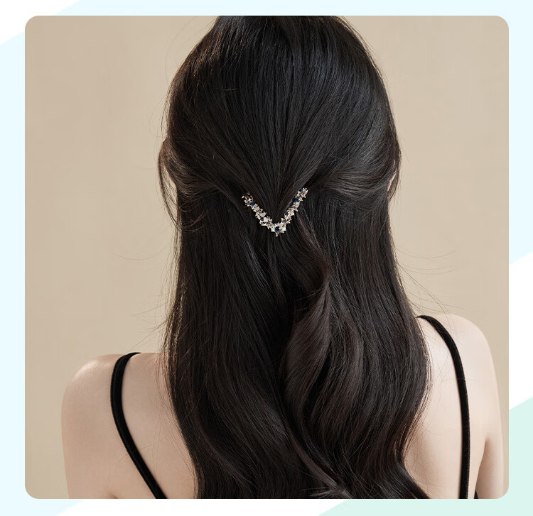 CHIMERA V-Shaped Star Hair Clip for Women, Frog Clip, Back of Head Half-Up Hair Clip, Top Clip, Women's Mid-Autumn Festival Gift 6