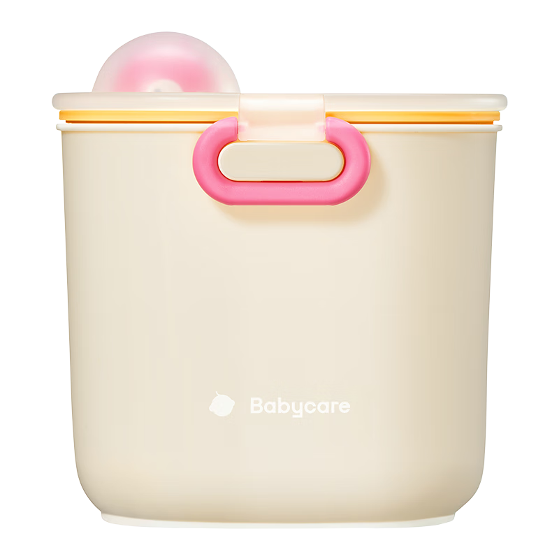 Babycare Baby Formula Container, Portable Large Capacity Dinosaur-Shaped Storage Box for Infant Food, Cream Yellow, 555ml