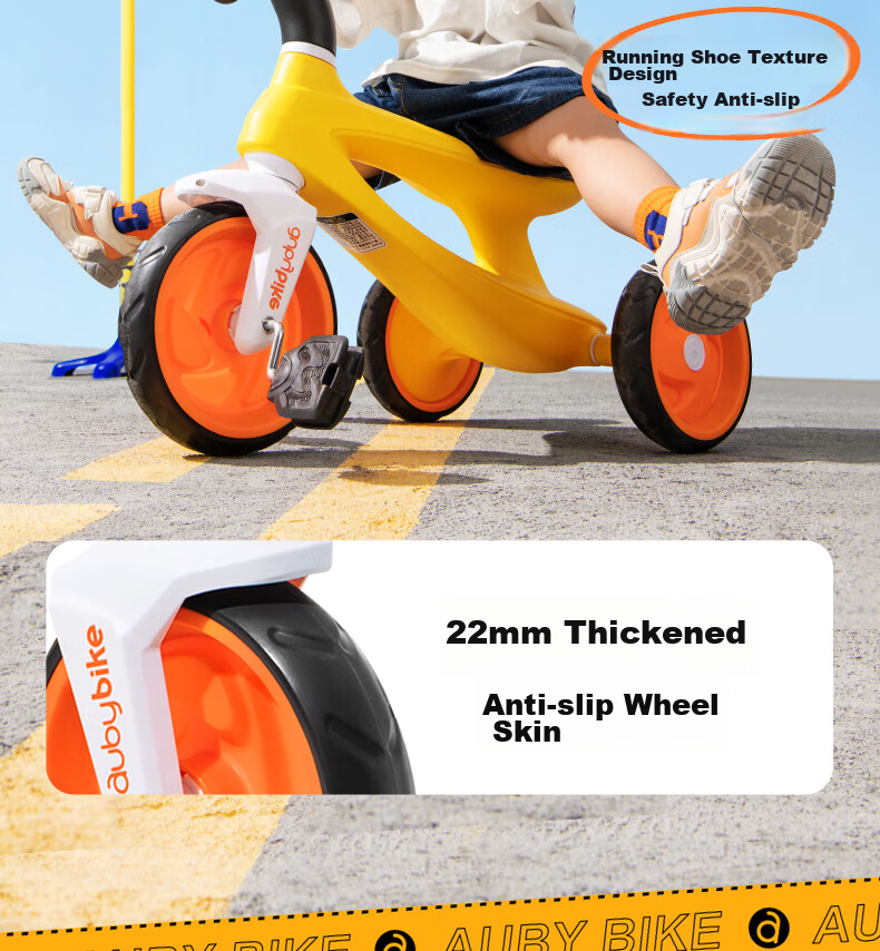 Auby Children's Tricycle Baby Tricycle Pedal Bike 1-3-6 Years Old Multi-Use Push Car 5-in-1 Birthday Heavy-Duty Safety 18