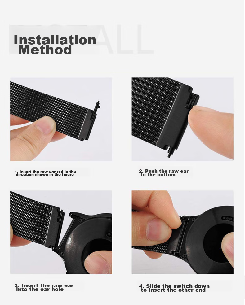 Mashi Compatible with Huawei Watch Bands for Watch5/4/3/GT7/GT6/5/gt4/Pro/Honor Magic2/OPPO X Milanese Magnetic Waterproof Sports Wristband 14