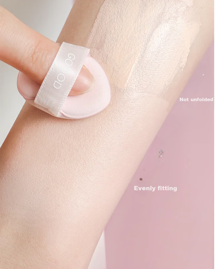 Goood GOOOD Finger Powder Puff, Thumb Small Pink Puff, Palm Puff, Pointed Tip Setting Powder, Small Finger Air Cushion Mini 7