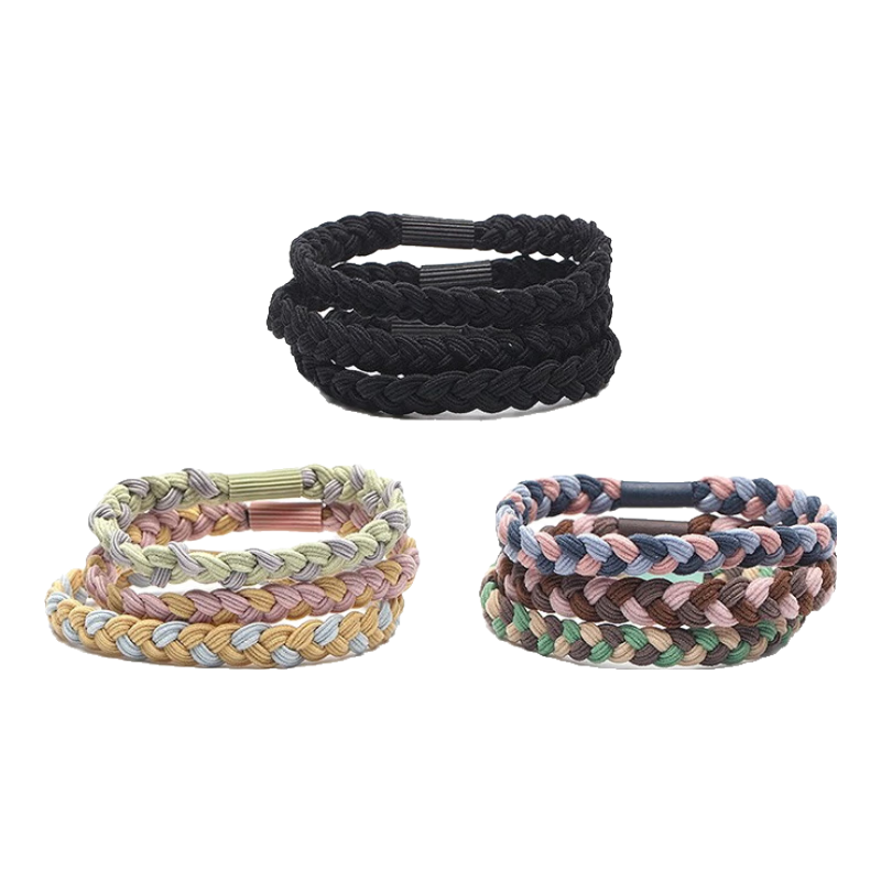 CHIMERA Basic Thick Hair Ties, 9-Pack, Stylish Simple High-Elasticity Durable Hair Bands Set, Hair Accessories