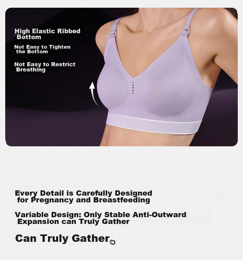 EMXEE Bra Ultra Skin Pro Maternity Nursing Bra for Pregnancy And Postpartum Breastfeeding, Morning Purple L Size 13