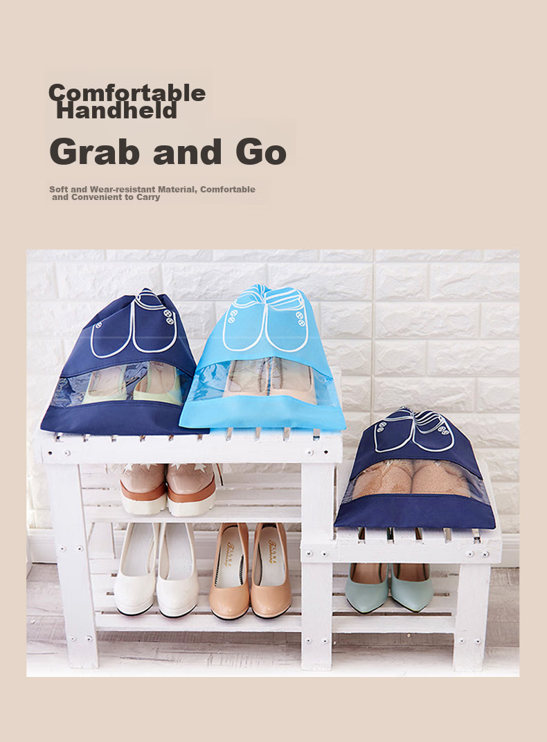 Siwangongli Shoe Storage Bag, Drawstring Closure, Organizing Shoe Bag, Non-Woven Fabric Bag, Shoe Cover, Travel Shoe Bag, SW1231 8