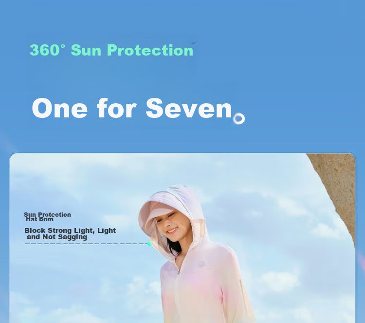 BOSIDENG National Standard Sun Protection Clothing for Women, Extra Long Style, Cool And Breathable, Full Body UV Protection, Slim Fit, Heightening Effect, Travel Jacket 24