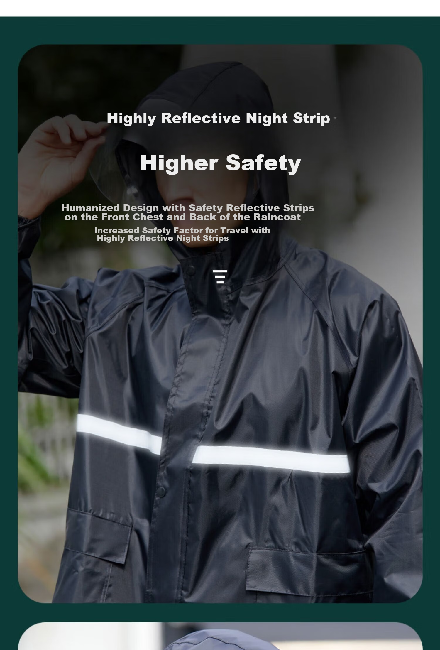 Zhugu Long Raincoat, Trench Coat Style Rain Poncho for Security, Construction Site Fishing Adults Full-Body Raincoat, Heavy-Duty Navy Blue Extended [Hidden Button Style] XL (165-175) 9