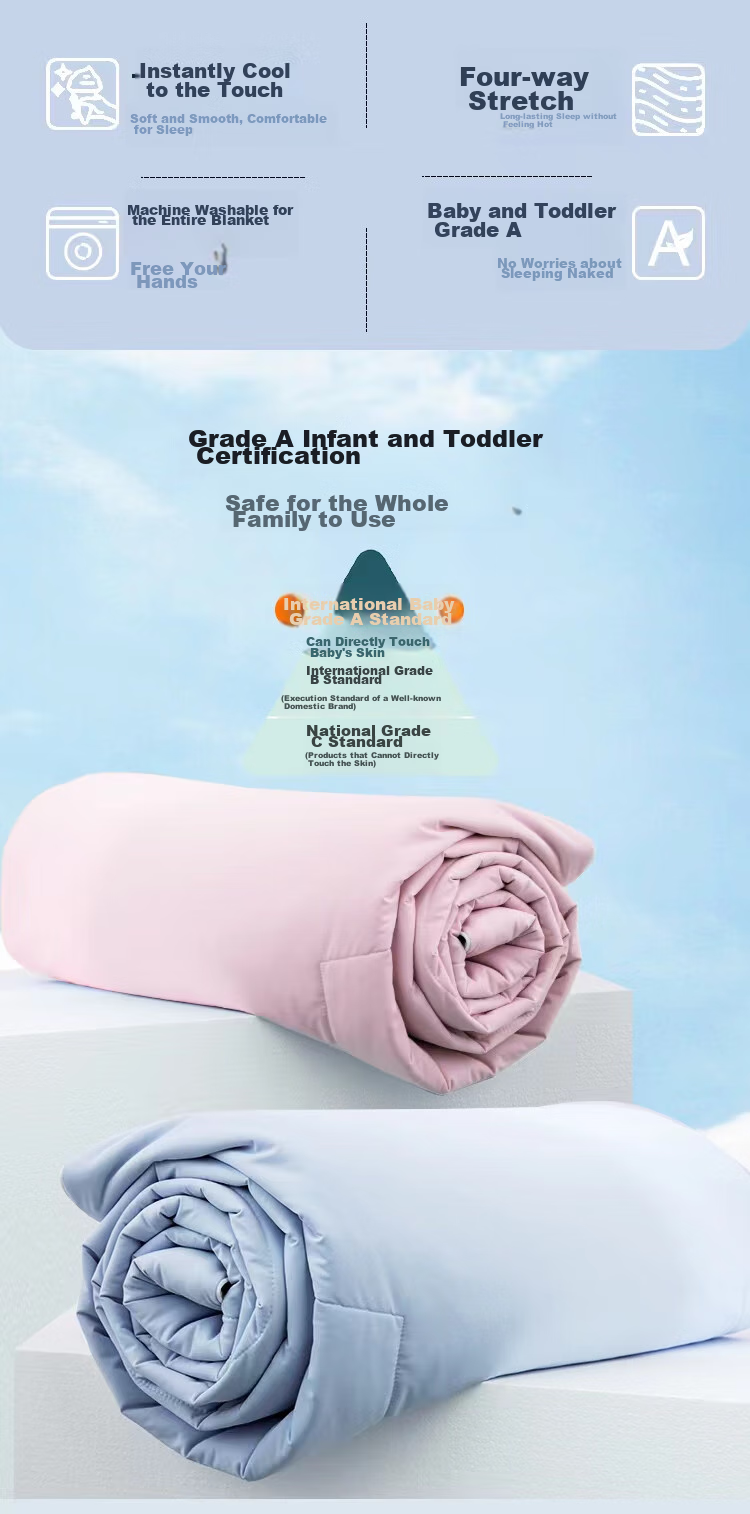 One's Member Double-Sided Cooling Quilt for Spring, Autumn And Summer, Children's Air Conditioning Blanket, Single Or Double Size, Machine Washable, Light Mist Pink, 200*230cm 2