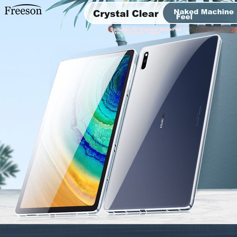 Freeson Compatible with Huawei MatePad Pro Tablet Case, 10.8-Inch, Slim Full Protection Shockproof Crystal Clear TPU Soft Shell, Transparent