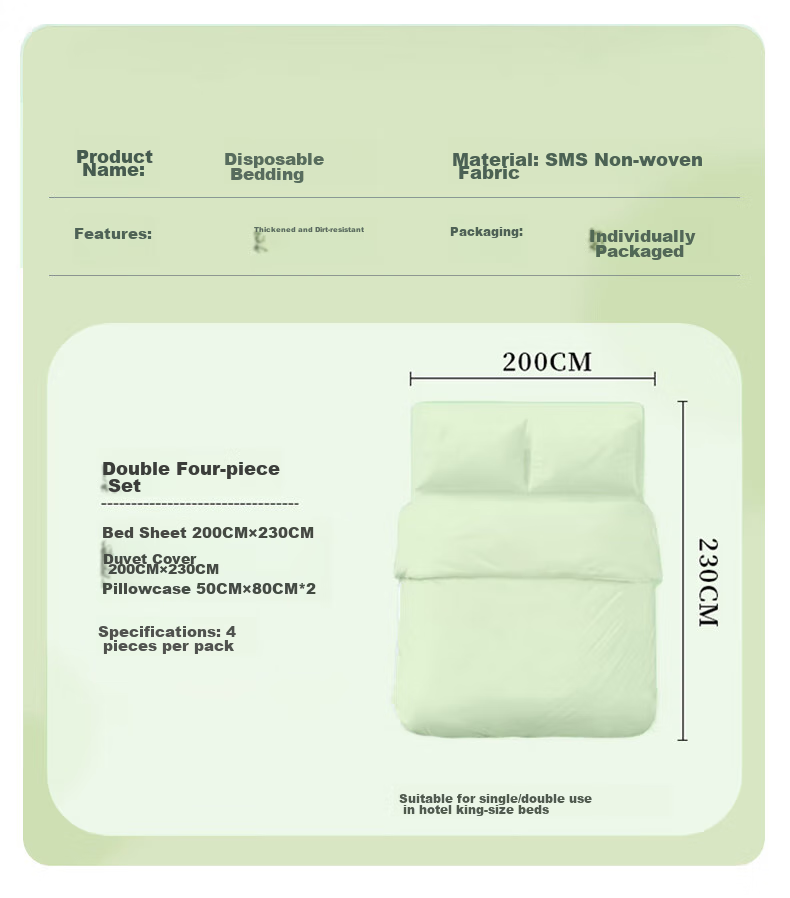 JAJALIN Disposable Bed Sheet And Duvet Set for Train Sleeper, Hotel, Travel Soft Bed, Hygienic Three-Piece Set, Thickened Portable Travel Kit 19