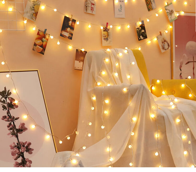 Yupin Fengmao Solar String Lights 22m Crystal Bubble Ball Waterproof LED Strip Christmas Decoration 1