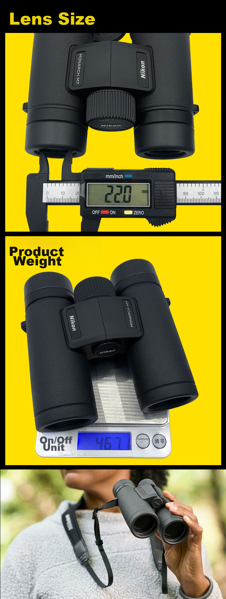 Nikon Binoculars ED Emperor MONARCH M7, 10X30, Outdoor Portable, for Phone Viewing And Concert Sightseeing 7