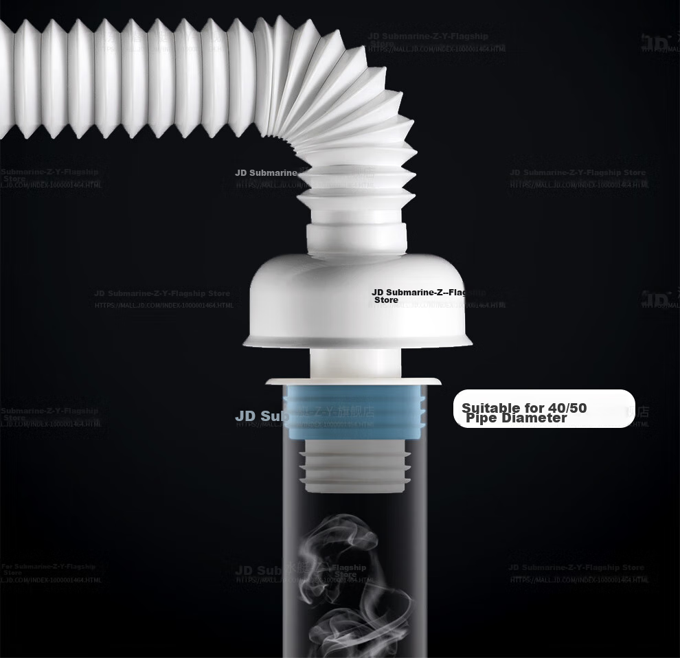 Submarine SQ-22 Sink Flap Drain, Washbasin Drain Pipe, Drainage Kit with Anti-Odor Plug, Odor Prevention, And Overflow Hole 13