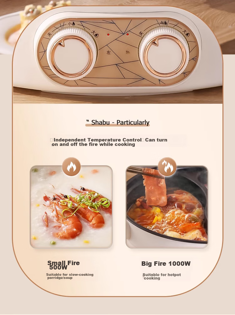 Royalstar Dual-Sided Electric Hot Pot And Wok, Multi-Functional Home Cooking Appliance, All-In Grill, Stir-Fry And Boil Function, 6L Large Capacity Non-Stick Electric Cooker RHG-136B(Y) 7