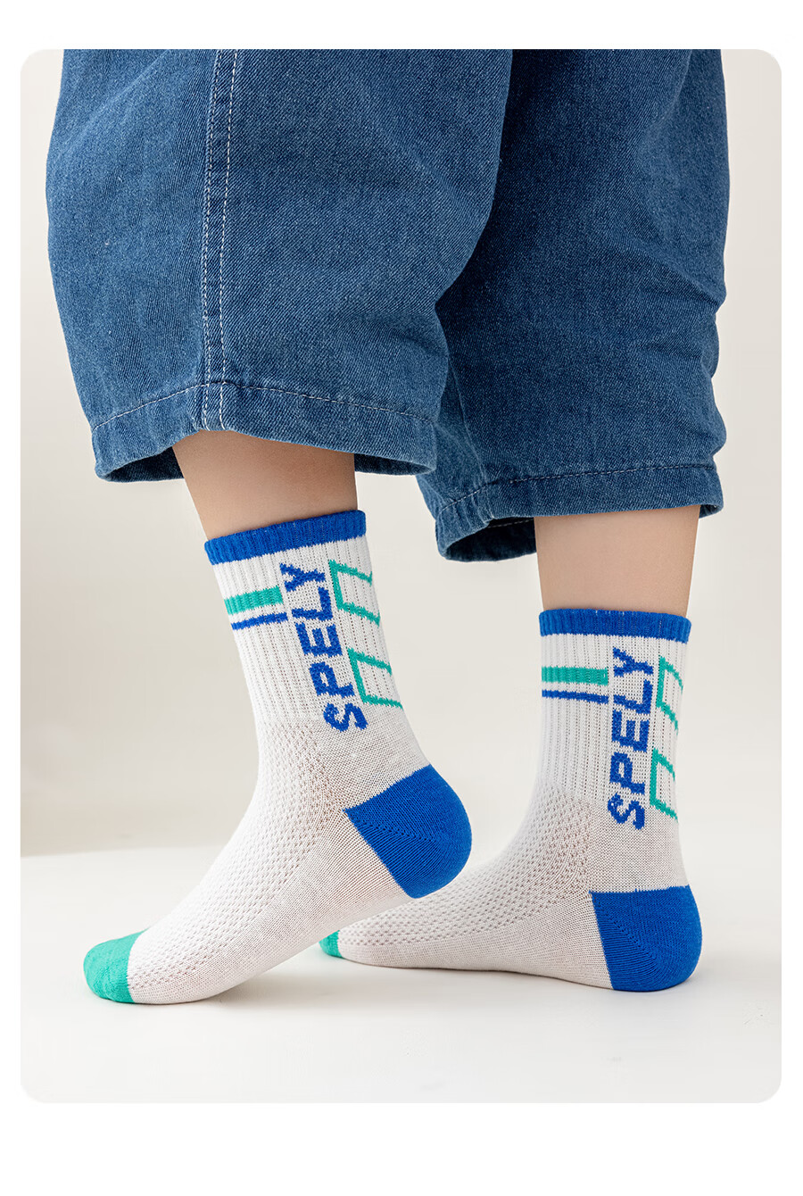 Cotton Thirteen Boys' Children's Socks Summer Thin Solid Color Mesh Breathable Mid-Calf Socks 10 Pairs 14