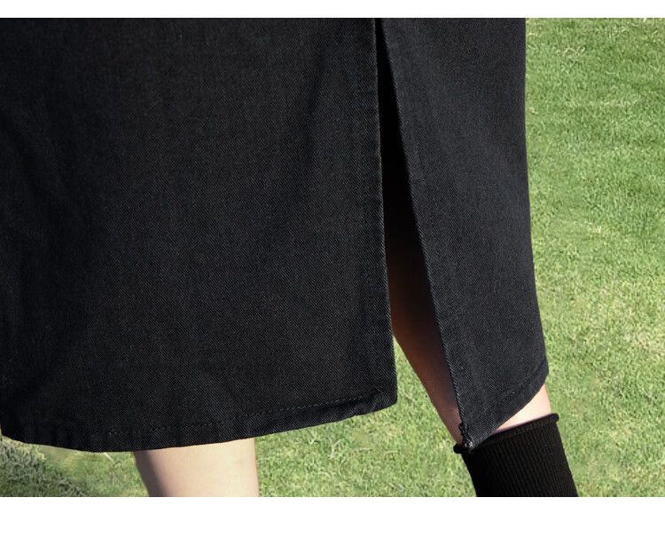 Siboshe High-Waisted Skirt, 2026 Autumn New Women's Clothing, Slit Denim Midi Skirt, Multiple Fabrics Randomly Shipped 12