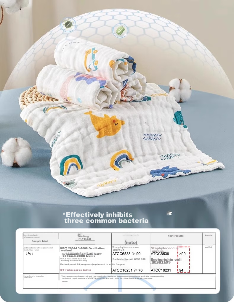 Beitaisi Baby Wipes, Gauze Small Square Towels for Newborns And Infants, Children's Face Towels, 4-Ply, 3-Pack, 30*30cm 5