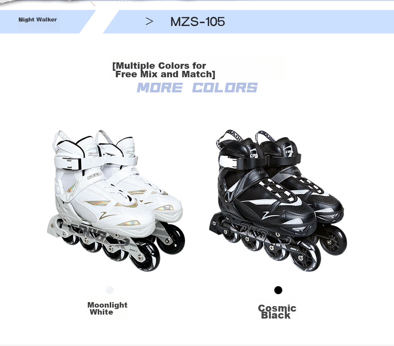 COUGAR Adult Adjustable Casual Roller Skates for Street Skating And Ice Skating, Black, Size L 2