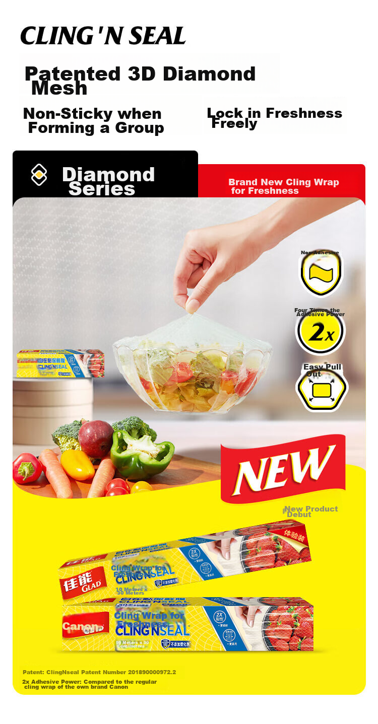 Glad Food-Grade Cling Film, Perforated, 25 Meters, Household Cling Wrap for Refrigerator And Microwave Safe, PW25M 4
