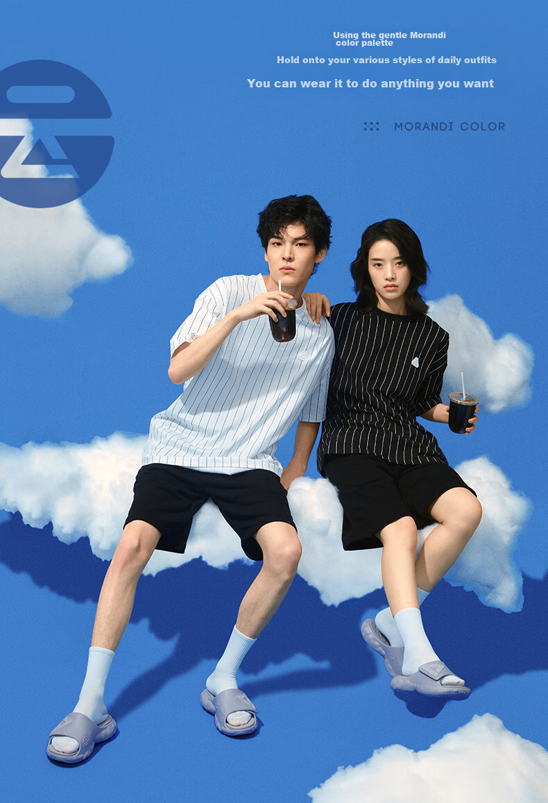 PEAK Taiji Cloud Slippers for Men, Summer Velcro Outdoor Wear, Thick Sole Soft Elastic Casual Couple Sports Slippers ET23027L 5