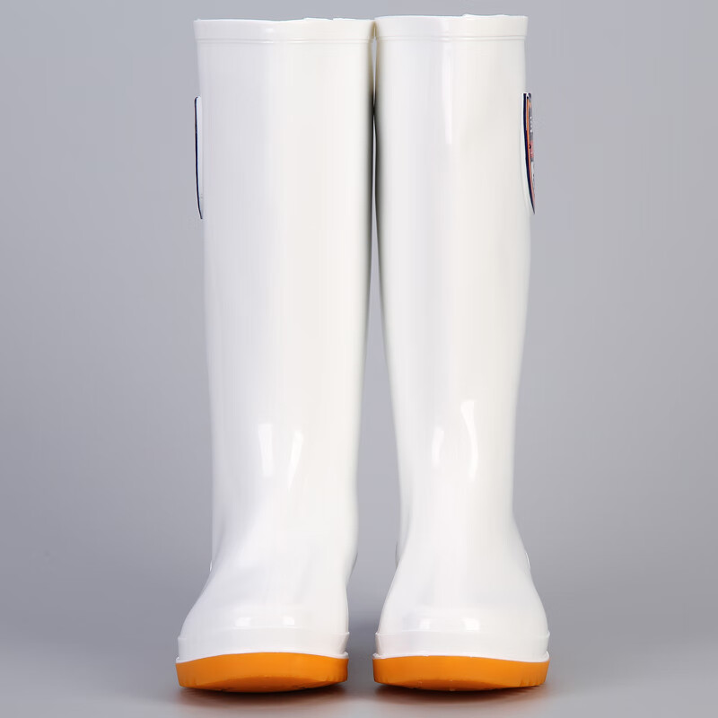 Warrior Women's Tall Rain Boots, Rubber Shoes, Waterproof Shoes, Oil-Resistant Food Boots, Kitchen Shoes HXL62-B White 36 5