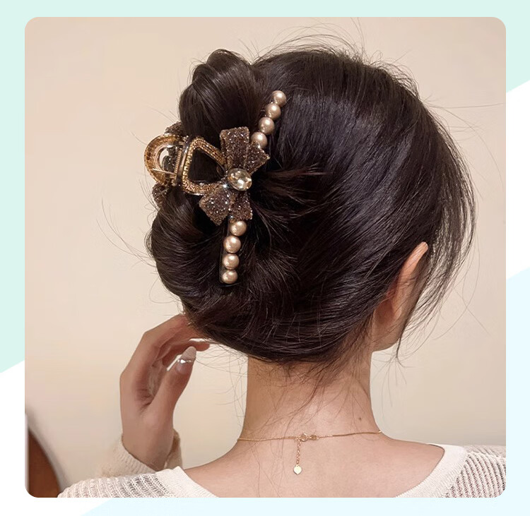 CHIMERA Exquisite Bow Hair Claw, Back of Head Shark Clip, Hair Claw, Hairpin, Hair Accessory, Headpiece, Birthday Gift for Wome 5
