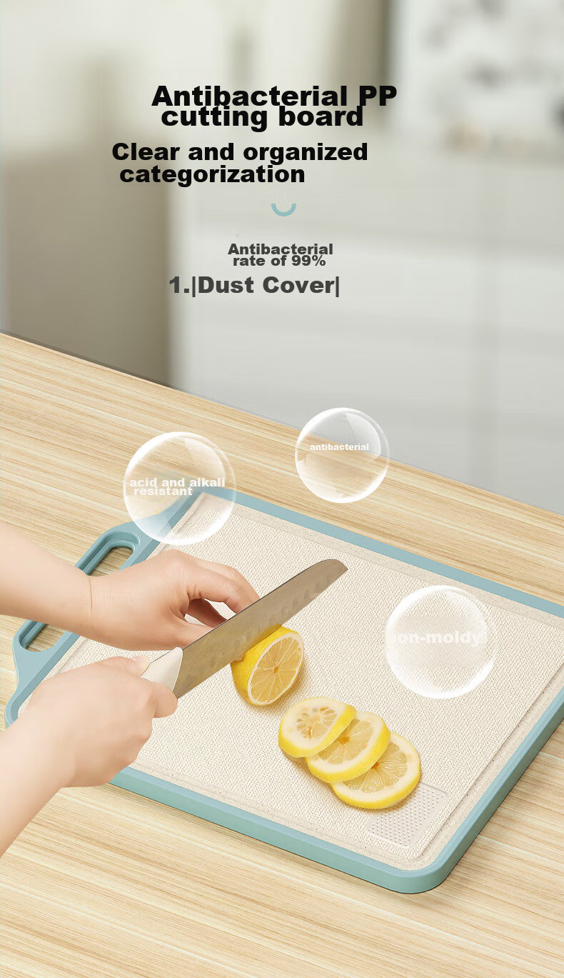PINYU Cutting Board, Household Antibacterial And Anti-Mold Chopping Board, Double-Sided Sticky Board, Kitchen Stainless Steel Cutting Board, Fruit Knife Board, Butcher Block 5