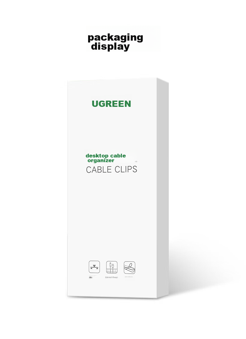 UGREEN Cable Organizer Desktop Cable Management System, Power Cord Holder Clip Winder, 4-Hole Clip, Single Pack, Black 22