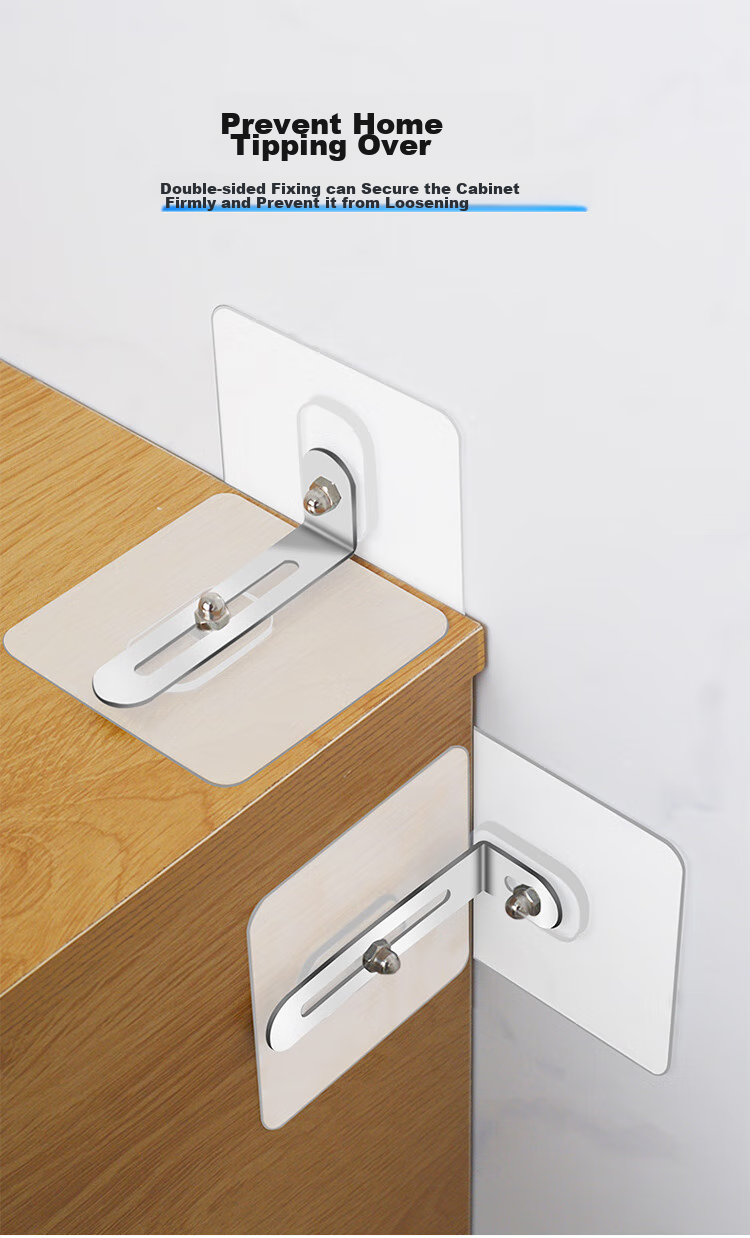 Chaoji Jia Pin Anti-Tipping Device, No Drilling Required, Bookshelf Cabinet Anti-Fall Shoe Cabinet Wardrobe Fixer, Metal Screws Wall-Mounted 9