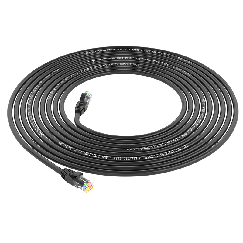 HAILE, Category 5e Pure Copper Twisted Pair Cable, Network Patch Cord HT-220H 8-Core Oxygen-Free Copper Core, Unshielded, Cable, Black 2 Meters