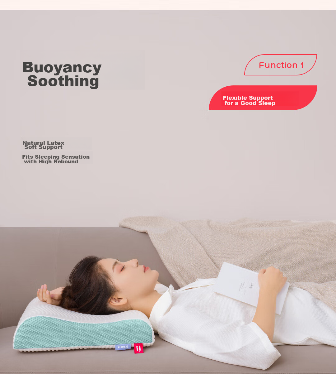 Yuanqicaihong Latex Pillow, 94% Natural Latex, Imported from Thailand, Adult Cervical Spine Support Pillow, Classic Wave Pillow 6