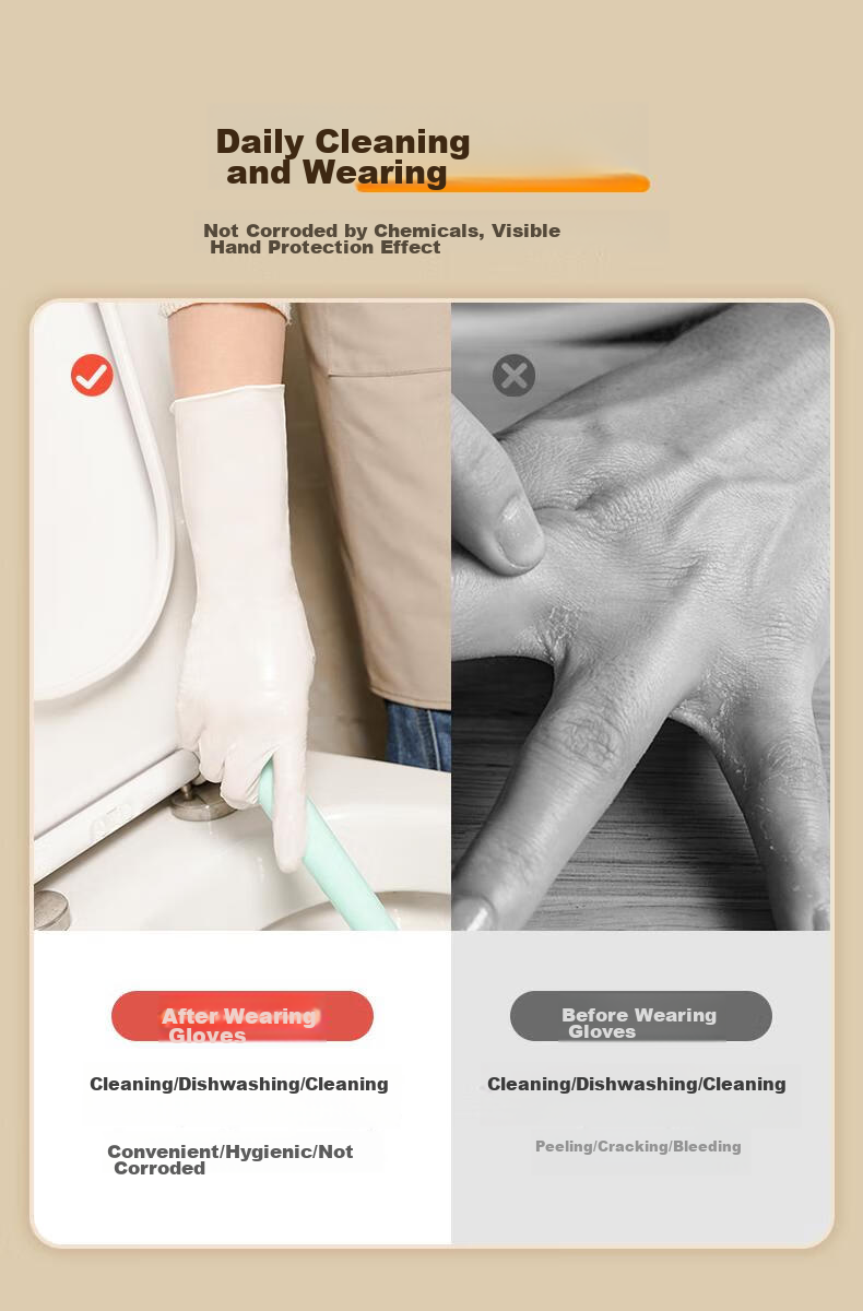 Dingqing Disposable Nitrile Gloves, Food-Grade, for Household Cleaning And Labor Protection, Dishwashing Rubber Gloves, 100 Pieces/box 6
