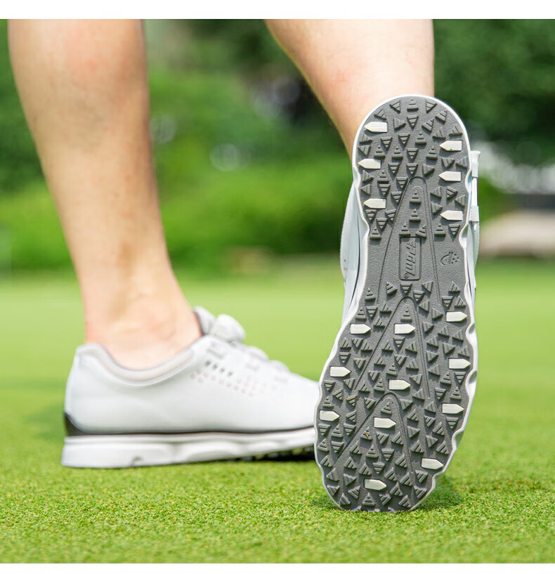 PGM Golf Shoes for Men, Comfortable Shock-Absorbing Sports Sneakers with Rotary Buckle Straps, Waterproof And Non-Slip, Size 42 10