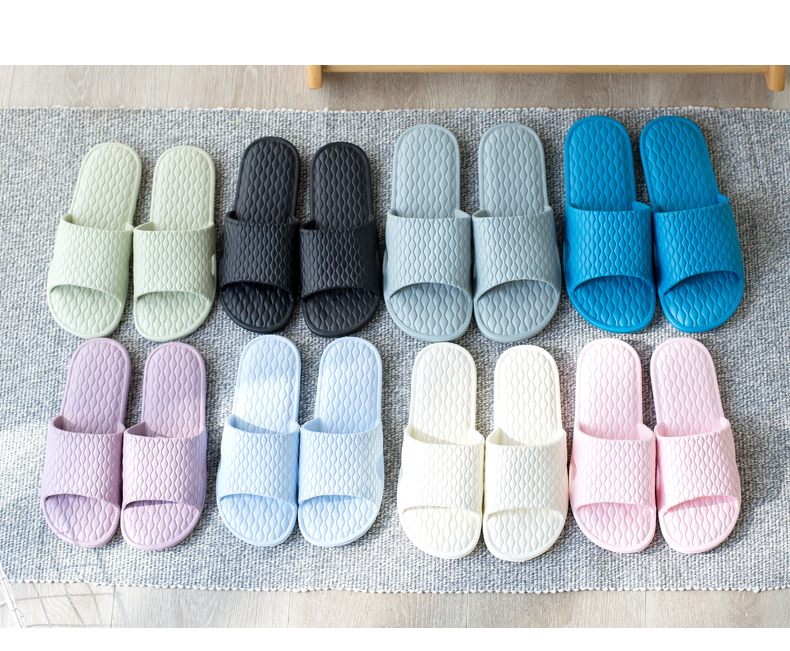GUOLUOFEI Slippers for Men, Indoor Non-Slip Shower Bathroom Floor Flat Sole Couple Slippers for Women, Pink, Size 36-37 2