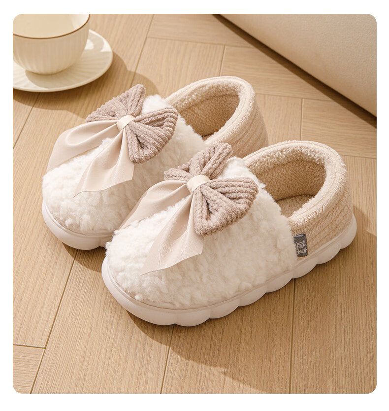 Taxiang Cotton Slippers for Men And Women, Indoor Home Use, Thick Sole, Warm Plush Cotton Shoes TR239 18